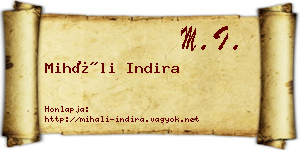 Miháli Indira névjegykártya